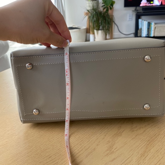 Gray/Taupe Christian Laurier Paris Amy Leather Tote Bag - Picture 9 of 10